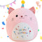 Cat Plush Cute Stuffed Animals - Soft Birthday Gift Cat Plushie Pillow for Kids, Boys, Girls, 8 inch Pink