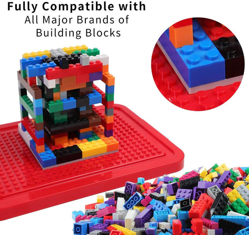 burgkidz Building Bricks, 568 Pieces Classic Building Blocks with Wheels, Door, Window, Storage Box, STEM Educational