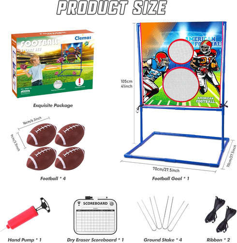 Throwing Target Game for American Football, Outdoor Fun for Kids 6-12, Perfect for Parties and Gatherings
