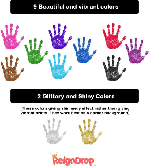 ReignDrop Ink Pad for Baby Footprint & Handprint, Smudge Proof, Easy to Wipe Off Skin, Acid Free (Red)