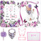 Milestone Blanket for Baby Girl (Purple 60x40 Inches), with Photo Aid Frame,