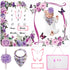 Milestone Blanket for Baby Girl (Purple 60x40 Inches), with Photo Aid Frame,