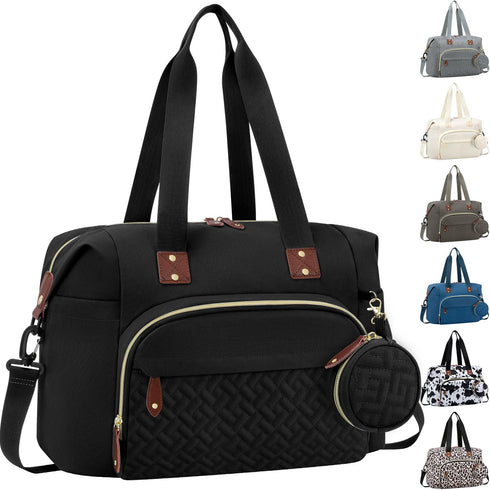 Tenot Diaper Bag Tote with Pacifier Case, Large Tote for Women, Cute Hospital Baby Diaper Bag