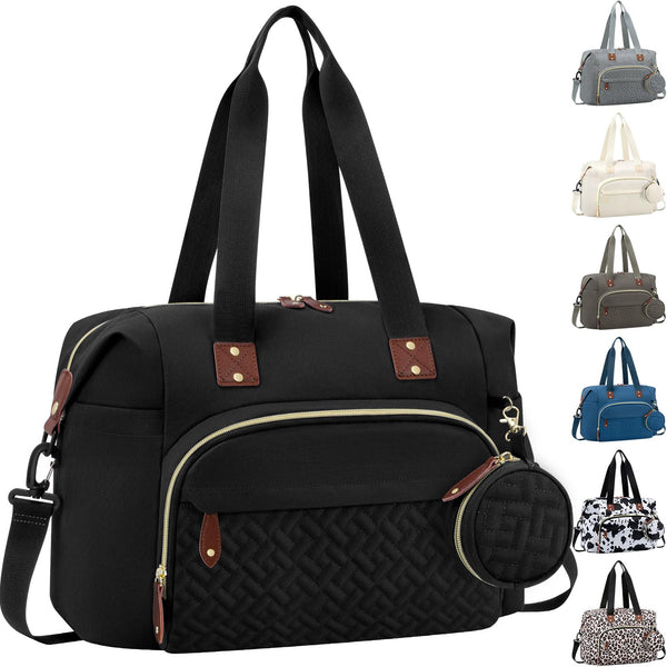 Tenot Diaper Bag Tote with Pacifier Case, Large Tote for Women, Cute Hospital Baby Diaper Bag