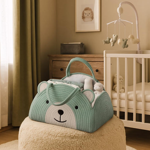 Daypack Lmbabter Baby Diaper Caddy Cotton Rope Diaper Organizer Basket Rainbow Theme Nursery Storage Bin Car Travel
