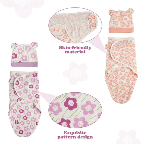 2 Sets 17-24 Inch Set BABESIDE of Reborn Baby Doll Blankets with Hats for Babydolls, Reborn Baby Doll Accessories