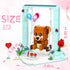 Nubee Sets 8+ Valentines Brown Bear Building Toys Compatible for Lego, Cute Swing Bears Building with Heart, Flowers, I