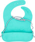 BUSY BABY Silicone Baby Bib for Babies & Toddlers, Pre-Formed Holes for Bungees