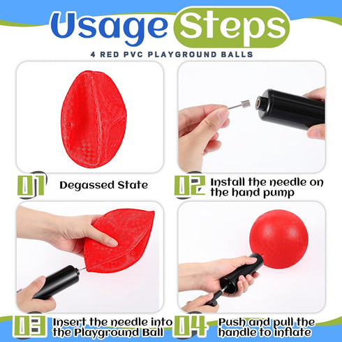 Hiboom 10 Pcs Kickball Set with 10 Inches Dodgeball, 5 Rubber Bases, Needles and Ball Pump for Backyard Games