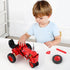 WanJJXW 1/12 Set,Farm 6+,STEM 302 Classic Red Tractor Building Blocks Tractor Building Kit Toy for Kids Ages