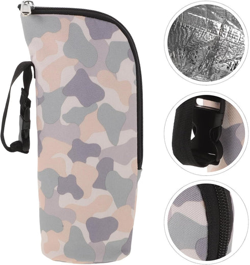 Toyvian Bottle Cooler Bag and Insulated Bottle Carrier for Infants Portable Pouch with Camouflage Design Suitable