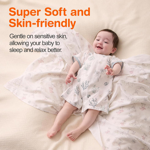 2 Pack 47"x47" Swaddle Blankets for Newborn, Soft Nursery Receiving Blankets for Newborn, Muslin Swaddle Blankets Large
