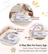Lanabuna 6 Tummy 6 Set, Baby Play Mat Activity Gym, Developmental Zones Time Mat, Detachable Sensory Toys
