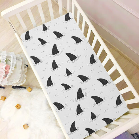 Sheet,52x28IN Pfrewn Crib Sheets for Boys Girls Shark Fin Fitted Crib Sheet Fits Standard Crib Mattress Pads Stretch