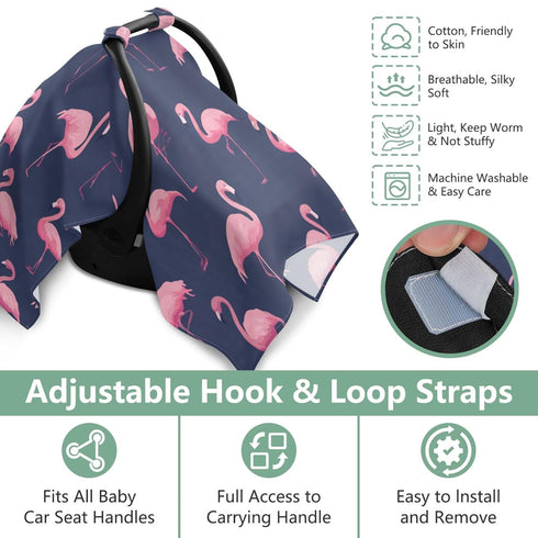 Mazeann Flamingos Tropical Car Seat Cover Baby Breathable Soft Infant Carseat Covers Canopies Babies Carrier Covers