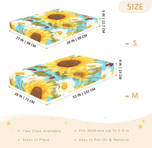 Bseiialft 52 28 Sunflowers Leaves Crib Sheets for Boys Girls Soft and Breathable Cotton Baby Sheets for Standard Crib