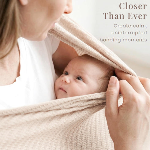 Konssy Nursing Cover for Breastfeeding, Soft & Breathable Privacy Poncho, Multi-Use Feeding Shawl, Comfortable