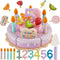 HERSITY Wooden Birthday Cake Toy Play Food Sets, Pretend Baking Kitchen Playset