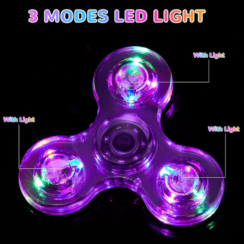 1Pcs 4-8 8-12 WELLVO LED Fidget Spinner for Kids Adults, Light up Sensory Fidget Toys for Kids Anxiety Stress Relief