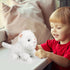 YH YUHUNG Interactive Plush Cat Toy for Kids, Realistic Electronic Kitten with Clap Hands Touch Activated, Meows Blinks