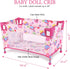 Toy Baby Doll Crib for 18'' Dolls, Cute Pink Heart Designed Baby Doll Bed with Carry Bag, Doll Furniture for Girls