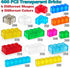 CONVENTEJOY 400 -9 6 Pieces Translucent Building Bricks Colors Crystal-Clear Classic Block Toy Fully Compatible