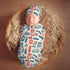 Sets Vintage British Flag Newborn Swaddle Blankets Hat Soft Baby Receiving Blanket Swaddle Sack for Baby Shower Infant