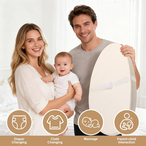 Baby Changing Pad for Dresser, with Wipeable Waterproof PU Cover, Contoured Diaper Changing Pad with Non-Slip Safety