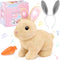 LAITYUM Realistic Bunny for Kids - Interactive Hopping Bunny Toy Set with Headband,