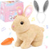 LAITYUM Realistic Bunny for Kids - Interactive Hopping Bunny Toy Set with Headband,