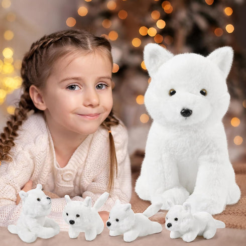 5 1 Mommy 4 Lenwen Pcs Stuffed Animal Bulk Plush with Cute Babies Plush Wild Stuffed Animal Toy for Boys Girls Birders