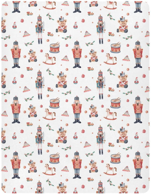 SDMKA 28x52 Inch Christmas Soldier Crib Sheets for Boys Girls - Portable Microfiber Fitted Crib Sheet for Standard Crib