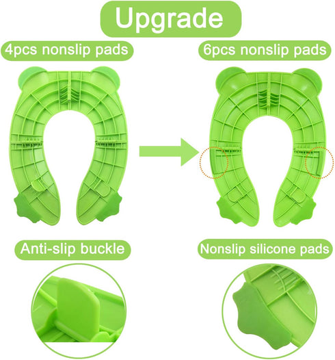 PandaEar Toilet Seat Cover | Folding Travel Toilet Seat for Children and Potty Training | Portable Silicone Toilet Seat