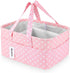 QiANBiRD Pink Diaper Caddy Organizer for Baby Girl-Large Portable Diaper Caddy Basket for