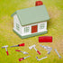 10 Pieces Mini Dollhouse Tool Set, Includes Red Tin Box, Outdoor and Repair Tools