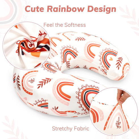 Ultra Soft Rainbow Car Seat Cover and Nursing Pillow Cover