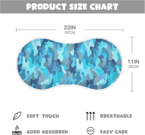 decor gift 4 Pack 22x11in Cotton Muslin Burp Cloth Breathable Blue Camouflage Milk Spit Up Cloth for Unisex Newborns