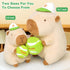 Ditucu Cute Tennis Capybara Plush Sports Pulling Stuffed Animals Gifts for Kids Beige 9.8 inch