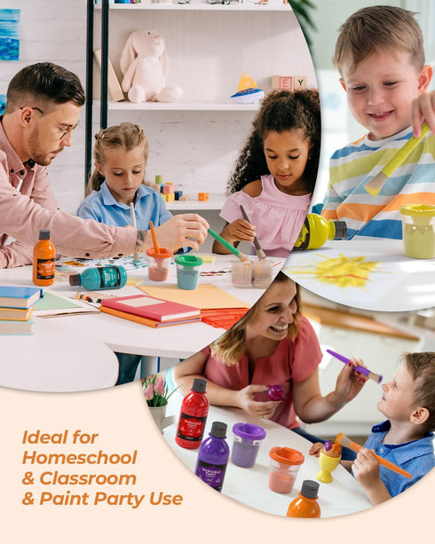 14 8.45oz/250ml, Nicpro Colors Large Washable Paint for Kids Non Toxic Children Tempera Finger Paints with Paint