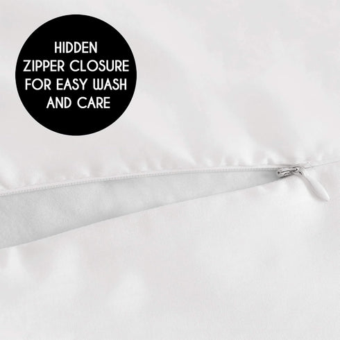 Solid White Shabby Chic Body Pillow Case Cover - Harper Collection