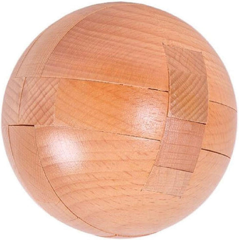 Handmade Wooden Puzzle Magic Ball, Brain Teasers Toy, Big Wooden Lock Logic Puzzle for Adults Kids