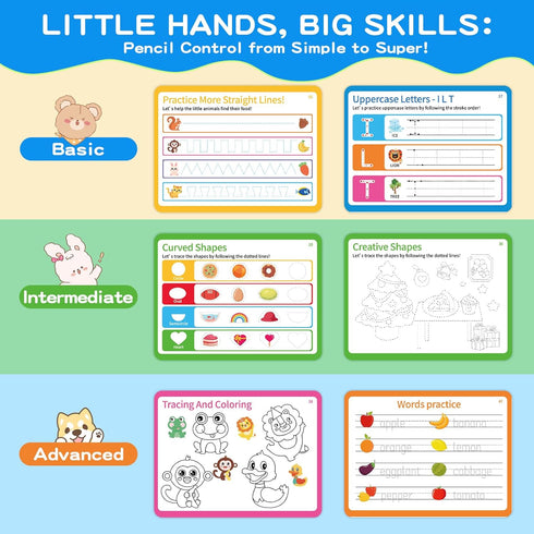 YySiRui 3+, 3+, 3+ Preschool Learning Activities, Tracing Books for Kids Ages Toddler Handwriting Practice, Letter
