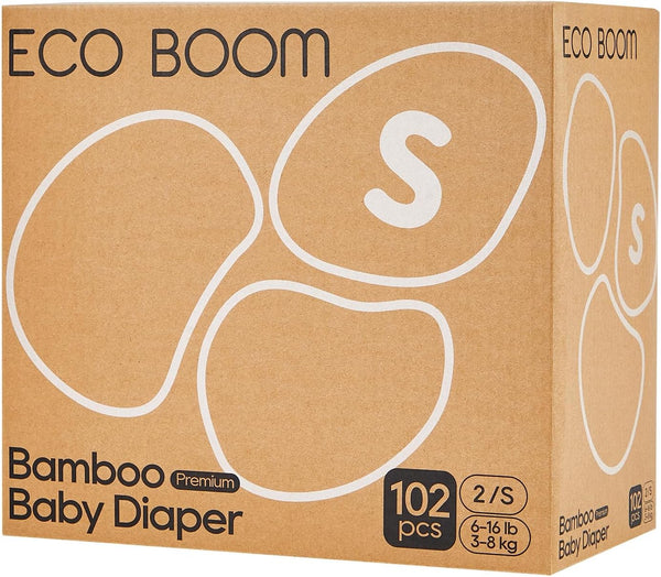 ECO BOOM Diapers, Viscose from Bamboo Diapers, Natural Soft Disposable Nappies for