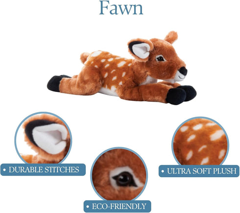 17 inches The Petting Zoo Fawn Stuffed Animal, Gifts for Kids, Wild Onez Zoo Animals, Fawn Plush Toy