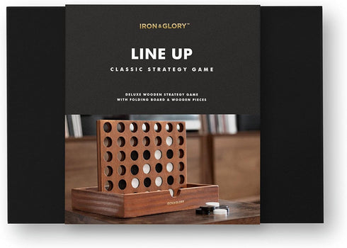 Iron & Glory Line Up Luxury Strategy Board Game, Wooden Folding, Classic Family Games, Brown