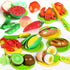 100 PCS Cutting Play Food Toy for Kids Kitchen, Pretend Food Toys with 2 Baskets, Birthday Gifts for 3-6 Years Old