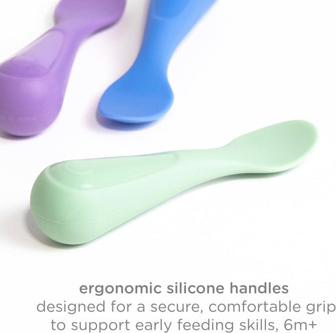 Set Ubbi Food-Grade Non-Toxic Toddler Feeding with Interchangeable Suction Base, Stainless Steel Utensils, BPA-Free