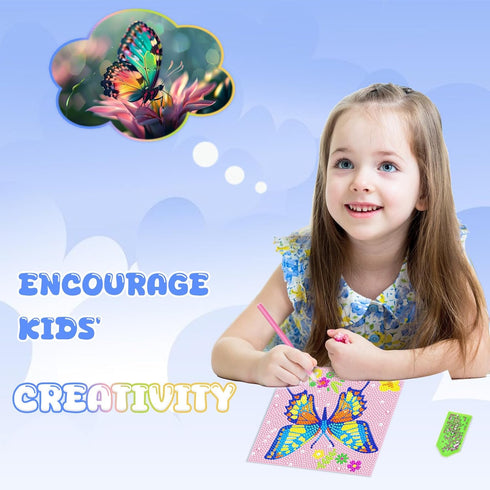 Diamond Art Kits for Kids - Crafts for Girls 8-12, Diamond Art Painting with Wooden Frame for Ages 4-10
