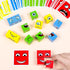 Large Wooden Face Expression Puzzle, Building Cubes for Logical Thinking, Face Changing Magic Cube Puzzles with Bell