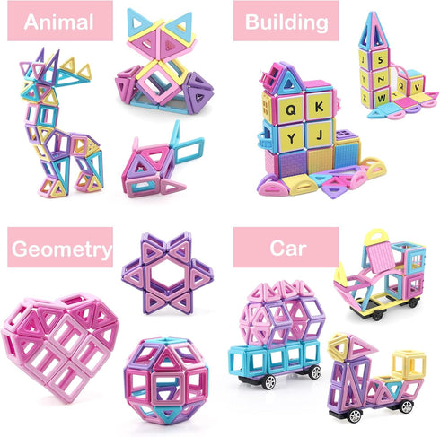 AOMIKS 199 PCS Mini Magnetic Building Blocks, 3D STEM Educational Toys for Girls & Boys, Birthday Gift for Ages 3-8